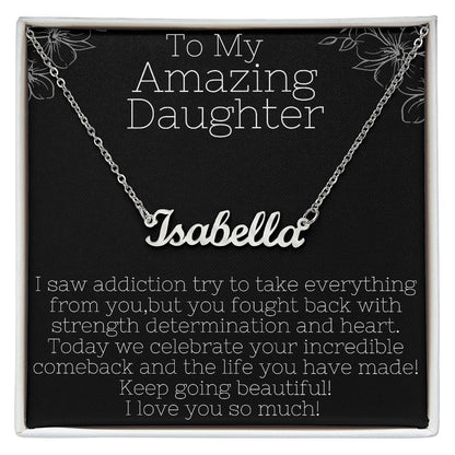 My Amazing Daughter Sobriety Necklace ~ Personalized Unique Sober Gift