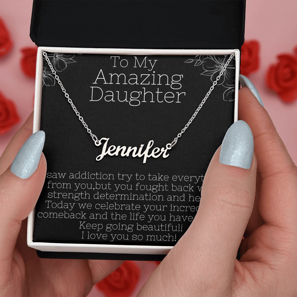 My Amazing Daughter Sobriety Necklace ~ Personalized Unique Sober Gift