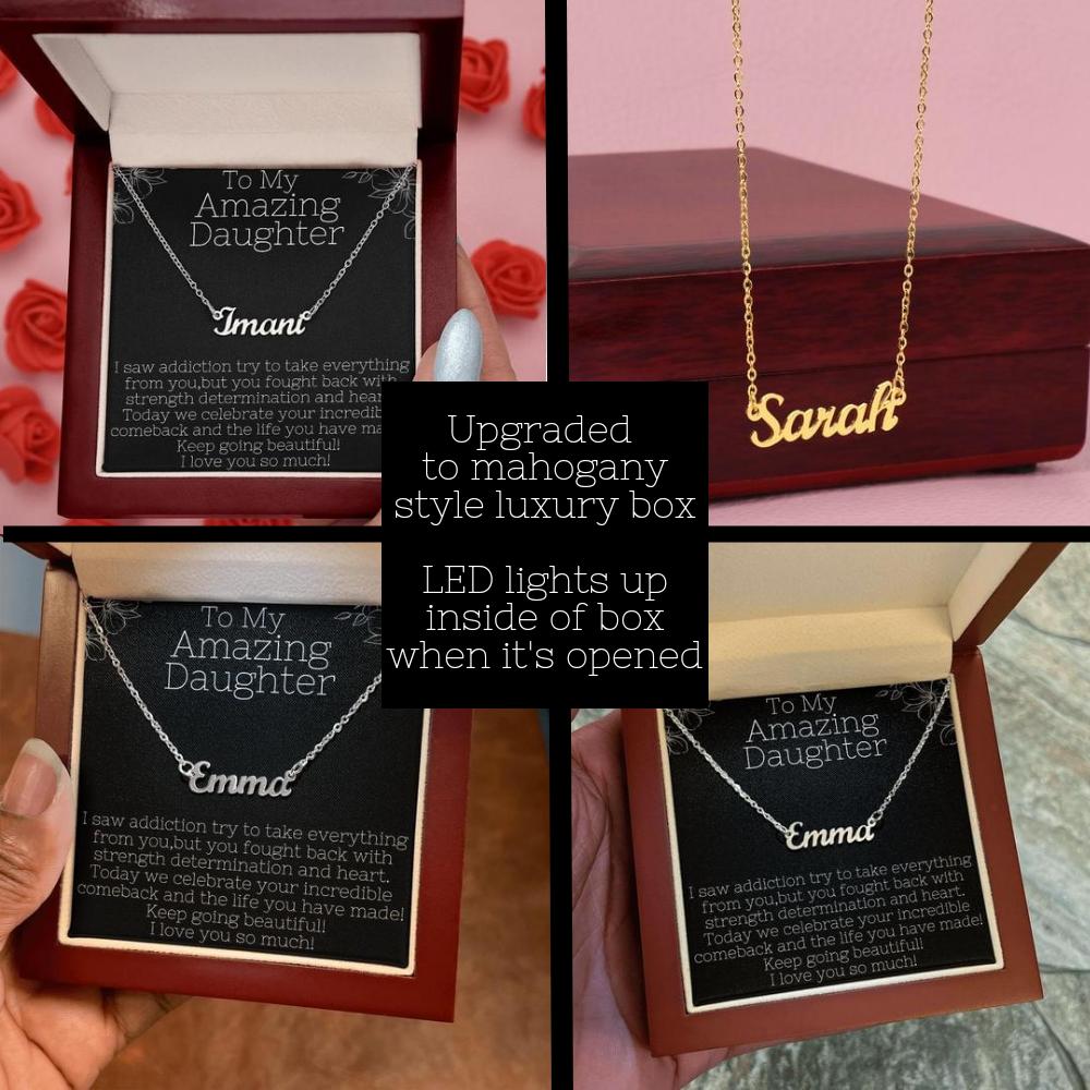 My Amazing Daughter Sobriety Necklace ~ Personalized Unique Sober Gift