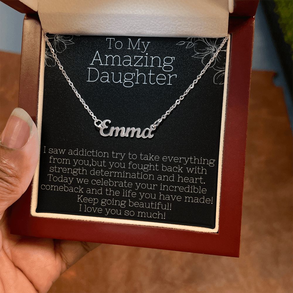 My Amazing Daughter Sobriety Necklace ~ Personalized Unique Sober Gift