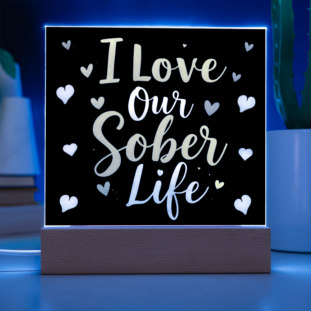 Celebrate Your Sober Journey Together - LED Square Acrylic Plaque