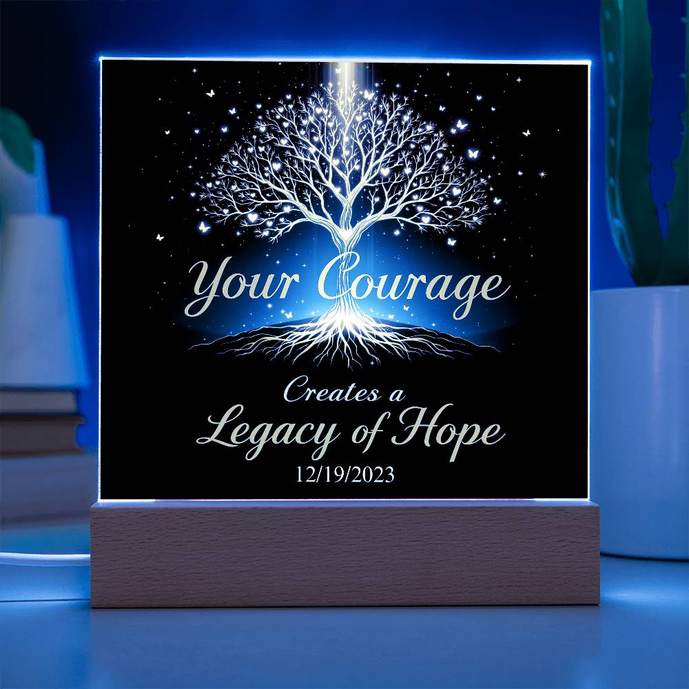 Custom LED Sobriety Plaque – Courage and Legacy Design