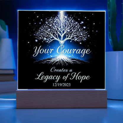 Custom LED Sobriety Plaque – Courage and Legacy Design