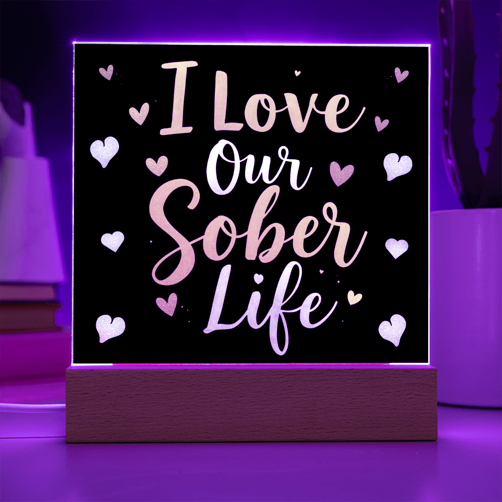 Celebrate Your Sober Journey Together - LED Square Acrylic Plaque