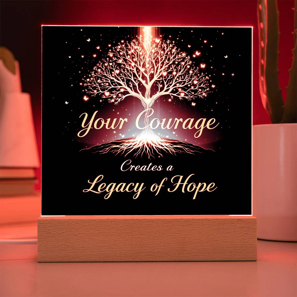 Custom LED Sobriety Plaque – Courage and Legacy Design