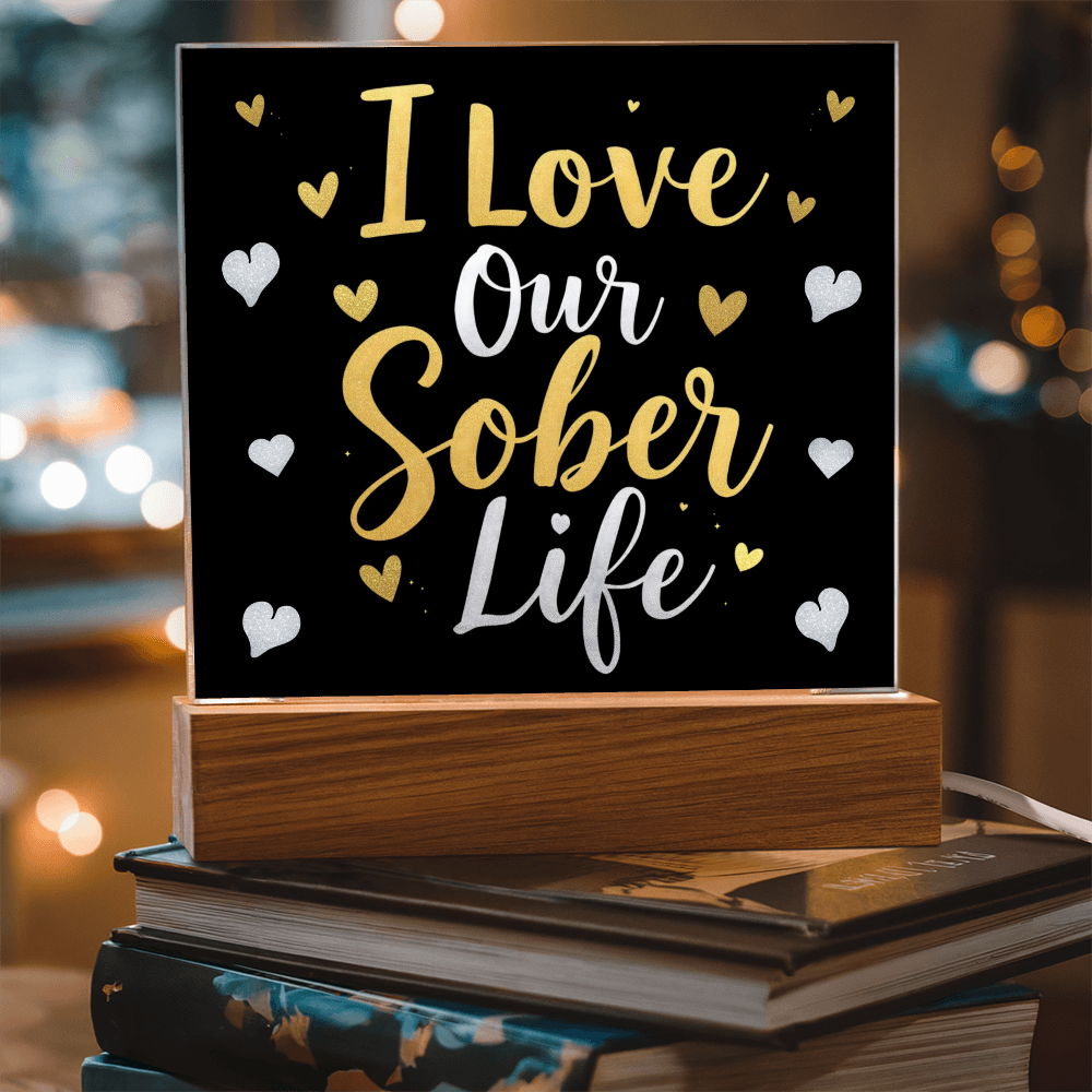 Celebrate Your Sober Journey Together - LED Square Acrylic Plaque