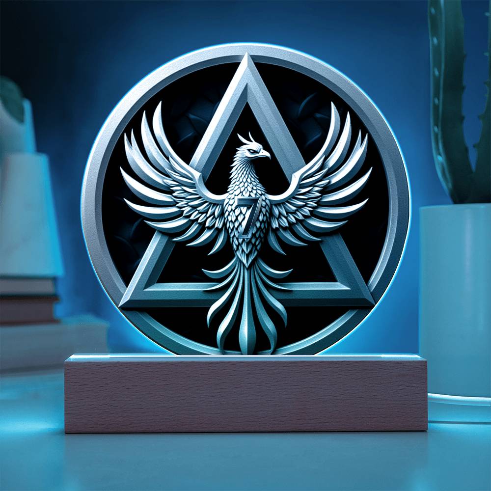 1-50 Year LED Phoenix Sobriety Milestone Plaque – Symbol of Strength & Rebirth | Customizable Year