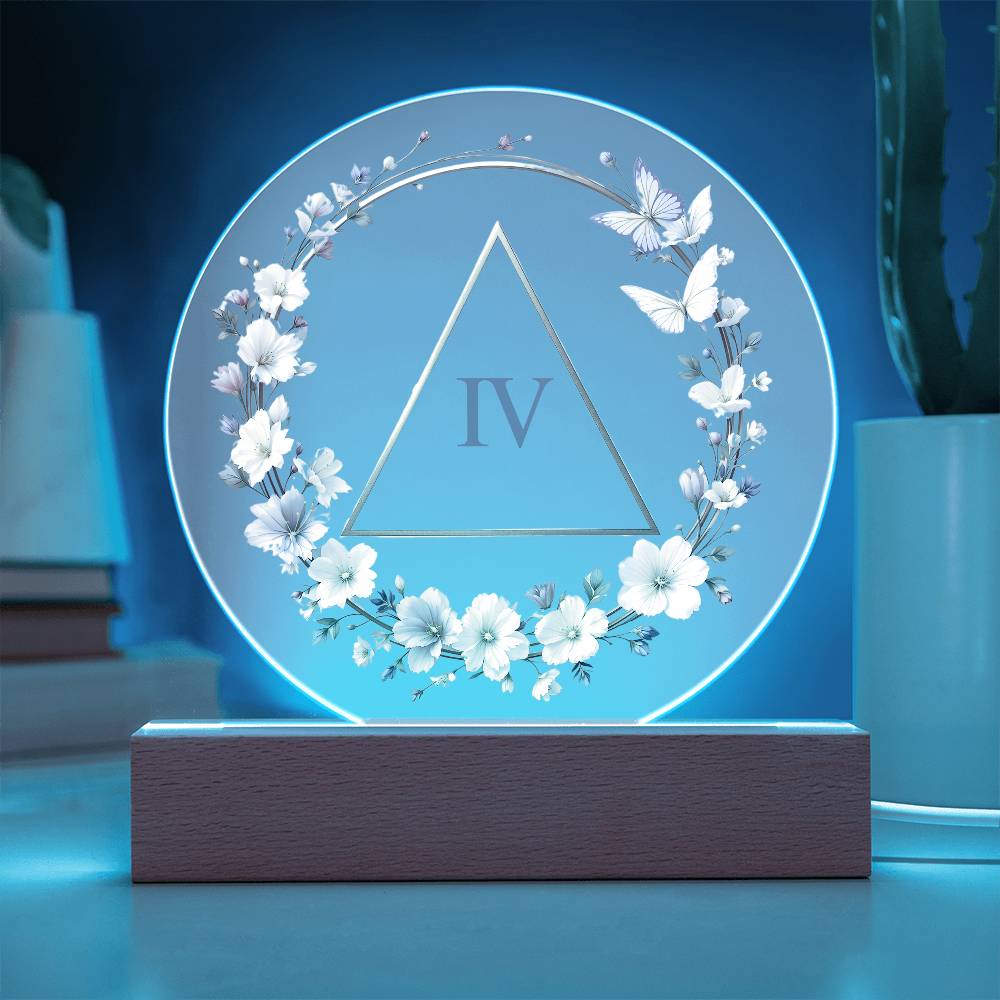 Elegant Sobriety Milestone Plaque with Custom LED Base