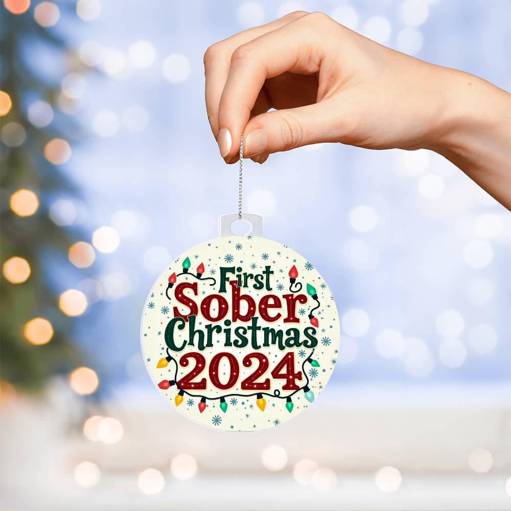 First Sober Christmas 2024 Ornament