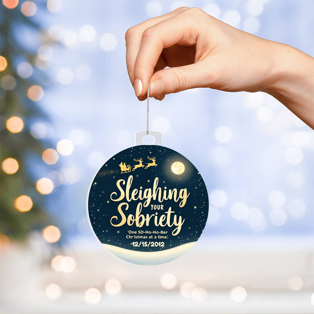 Sleighing Your Sobriety Ornament – Celebrate a Sober Christmas | Personalized Sobriety Date