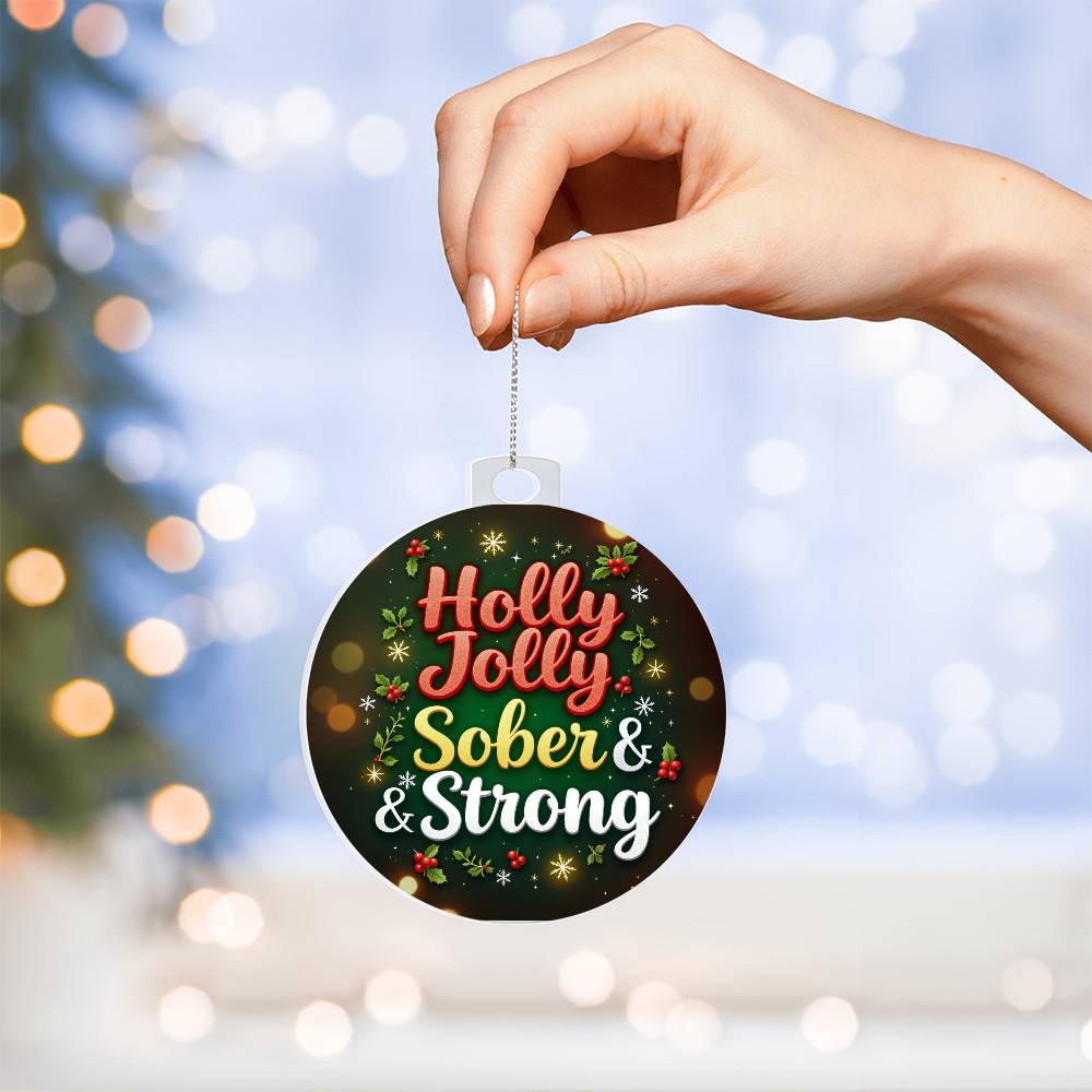 Holly Jolly Sober & Strong Ornament