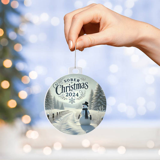 Sober Christmas 2024 Ornament – Celebrate a Clear-Headed Holiday | Inspirational Sobriety Gift