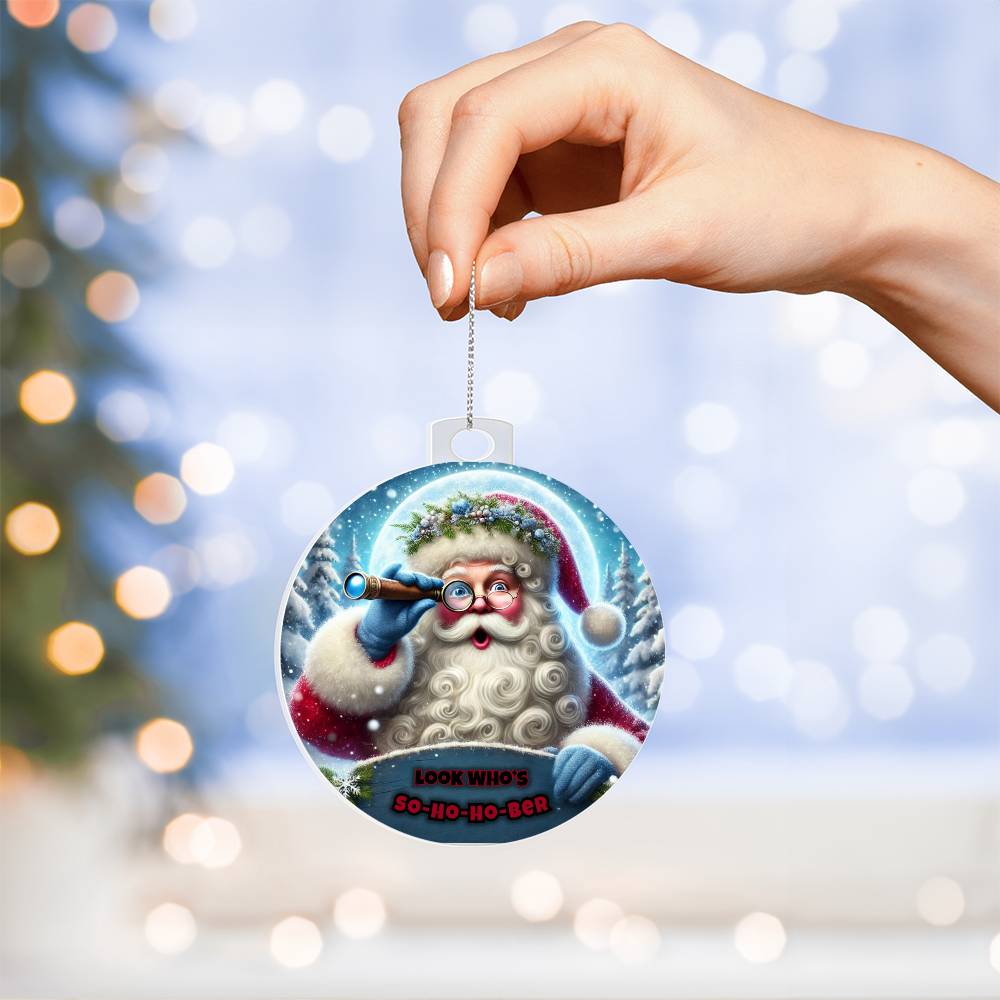 So-Ho-Ho-Ber Santa Ornament – Celebrate Sobriety this Christmas