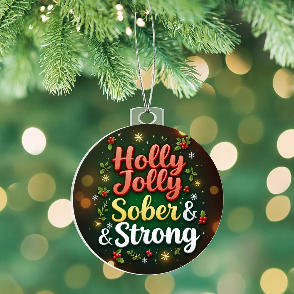 Holly Jolly Sober & Strong Ornament