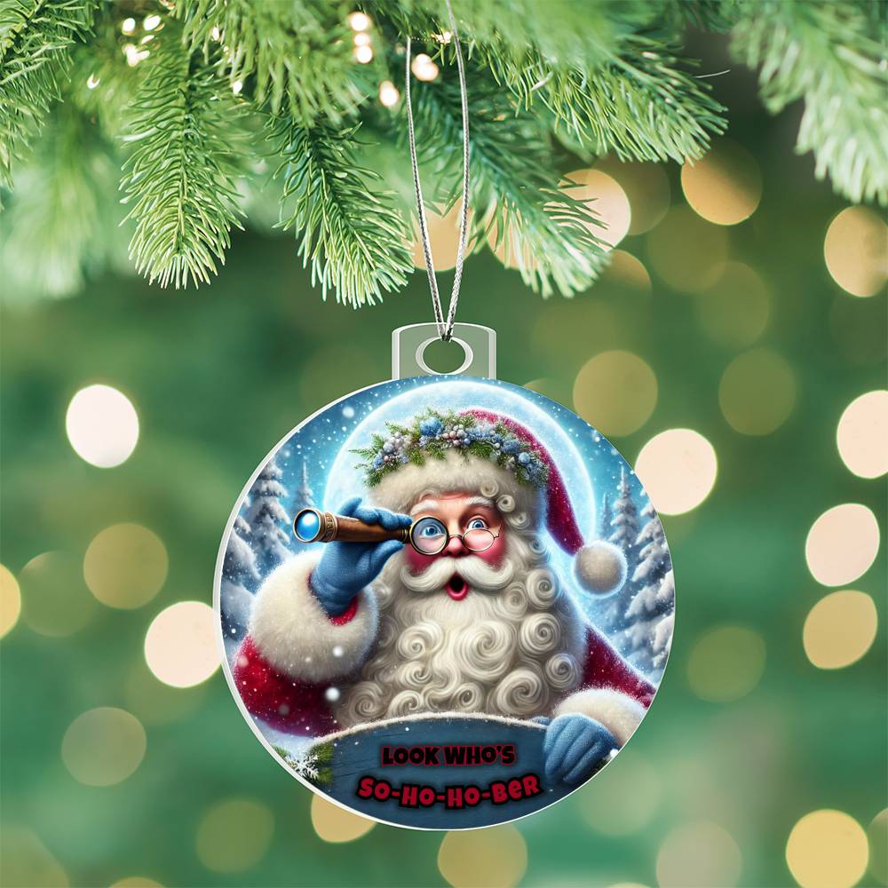 So-Ho-Ho-Ber Santa Ornament – Celebrate Sobriety this Christmas