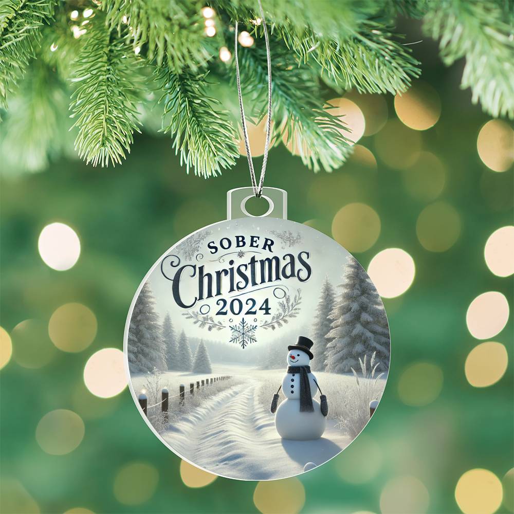 Sober Christmas 2024 Ornament – Celebrate a Clear-Headed Holiday | Inspirational Sobriety Gift