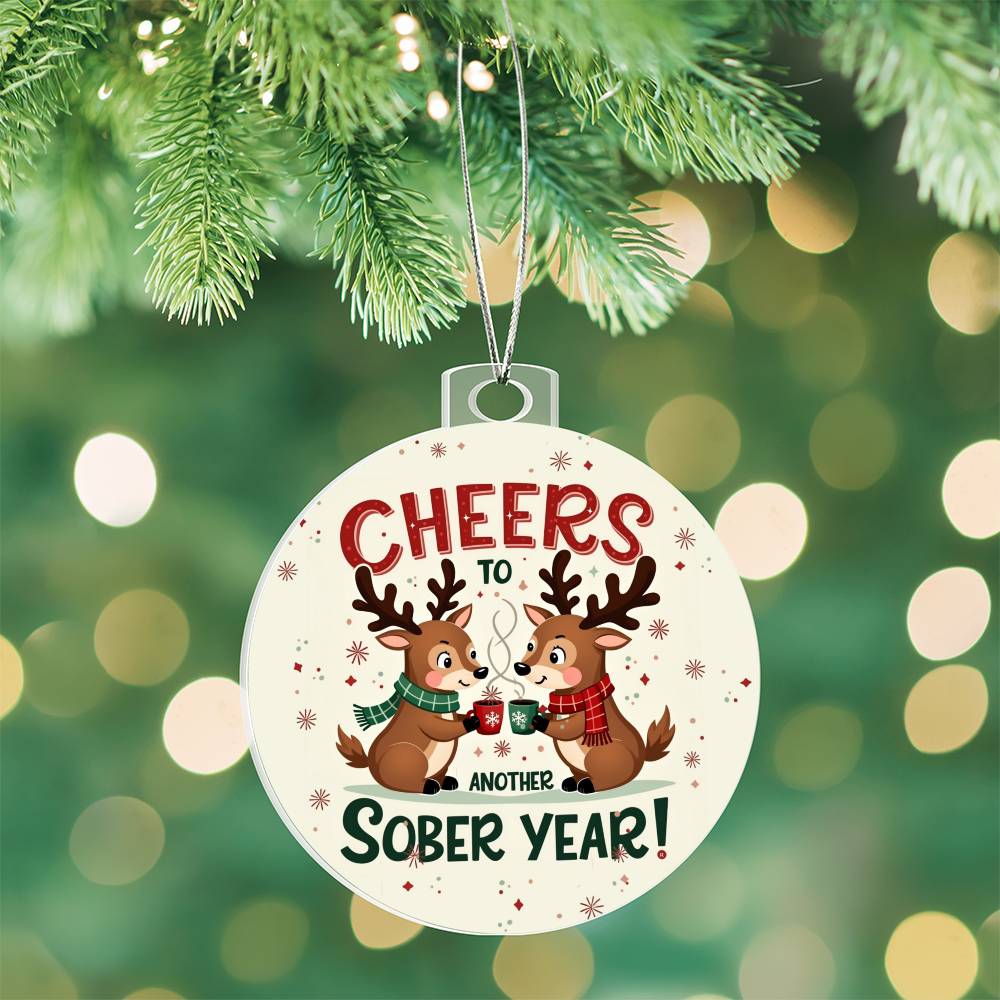 Cheers to Another Sober Year Ornament – Celebrate Sobriety Milestones