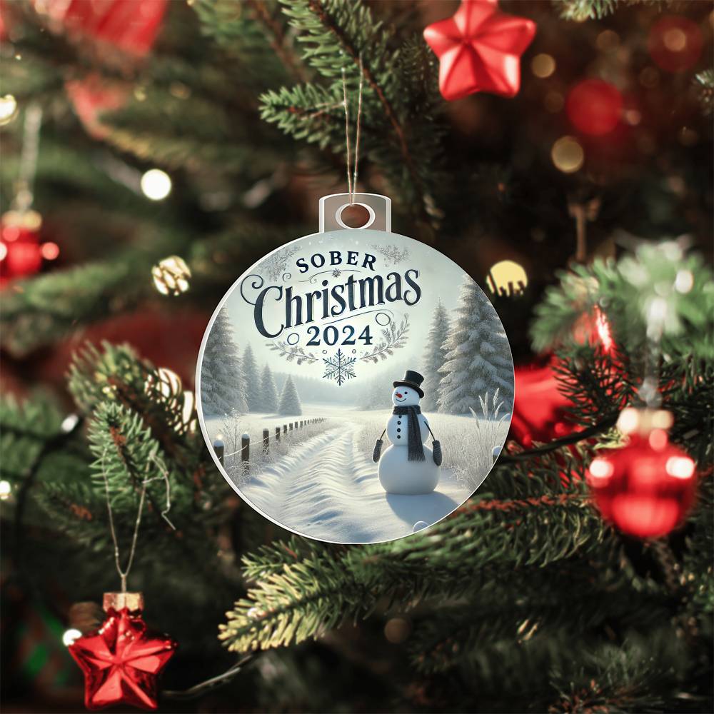 Sober Christmas 2024 Ornament – Celebrate a Clear-Headed Holiday | Inspirational Sobriety Gift