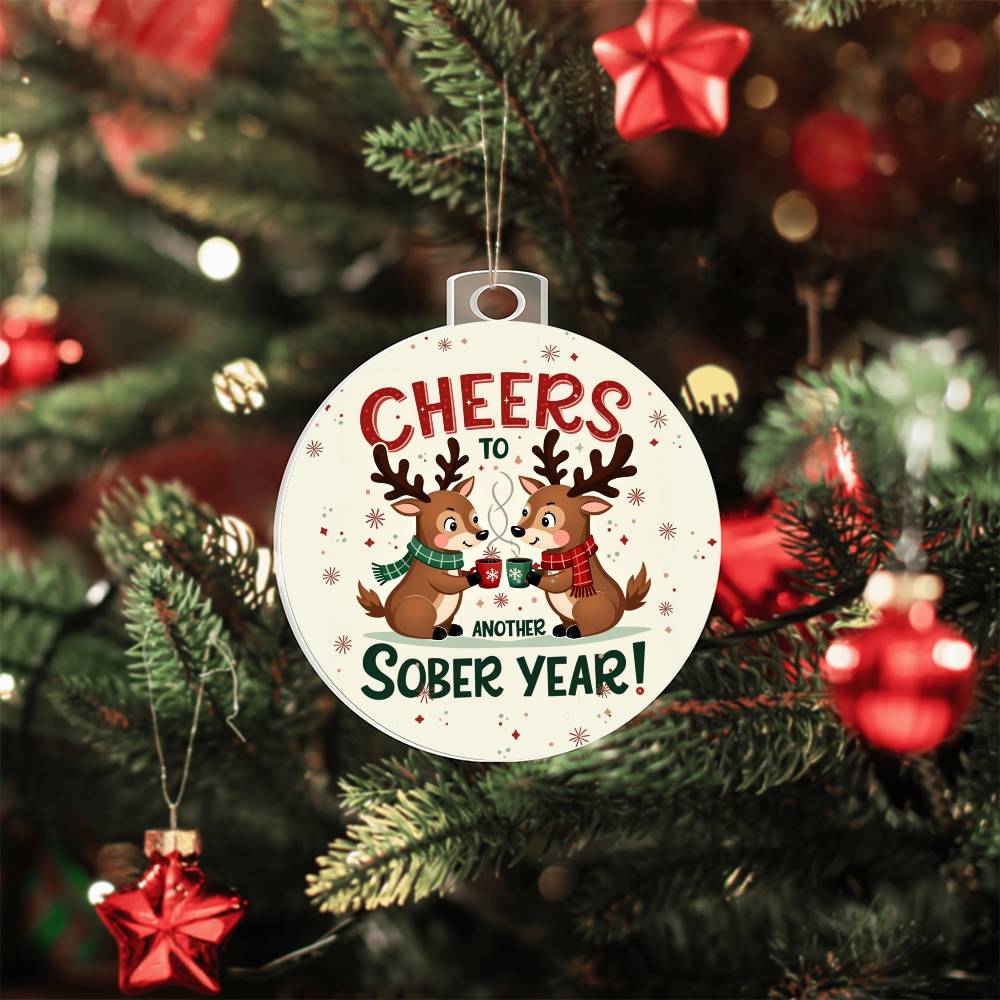 Cheers to Another Sober Year Ornament – Celebrate Sobriety Milestones