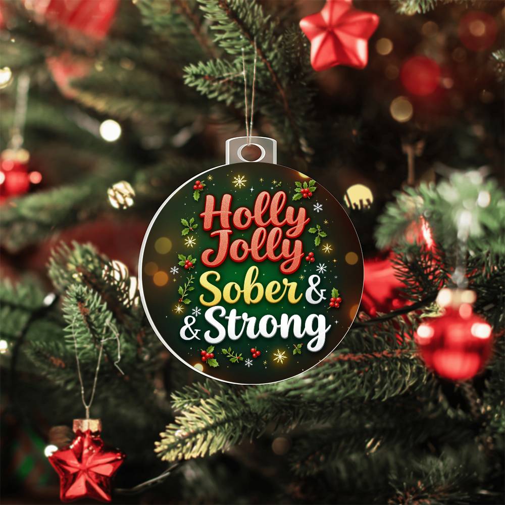 Holly Jolly Sober & Strong Ornament