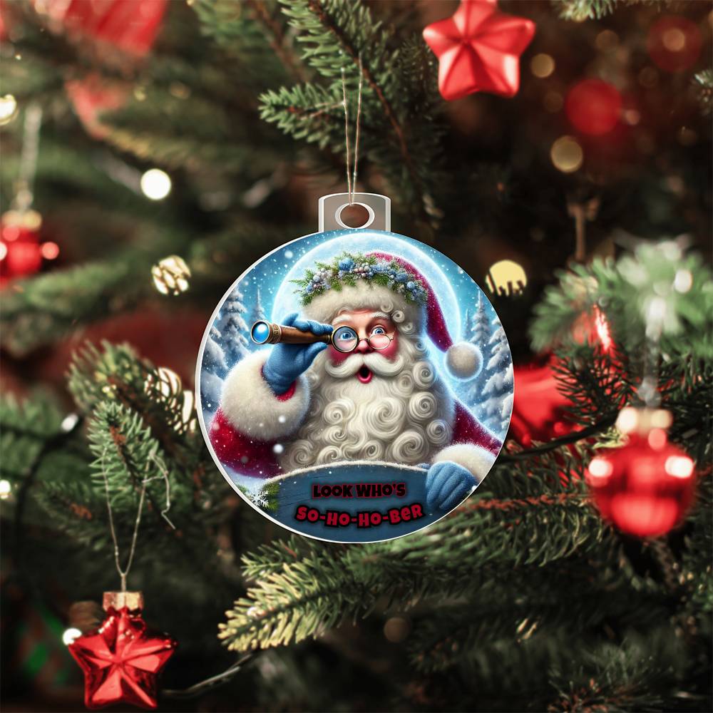 So-Ho-Ho-Ber Santa Ornament – Celebrate Sobriety this Christmas