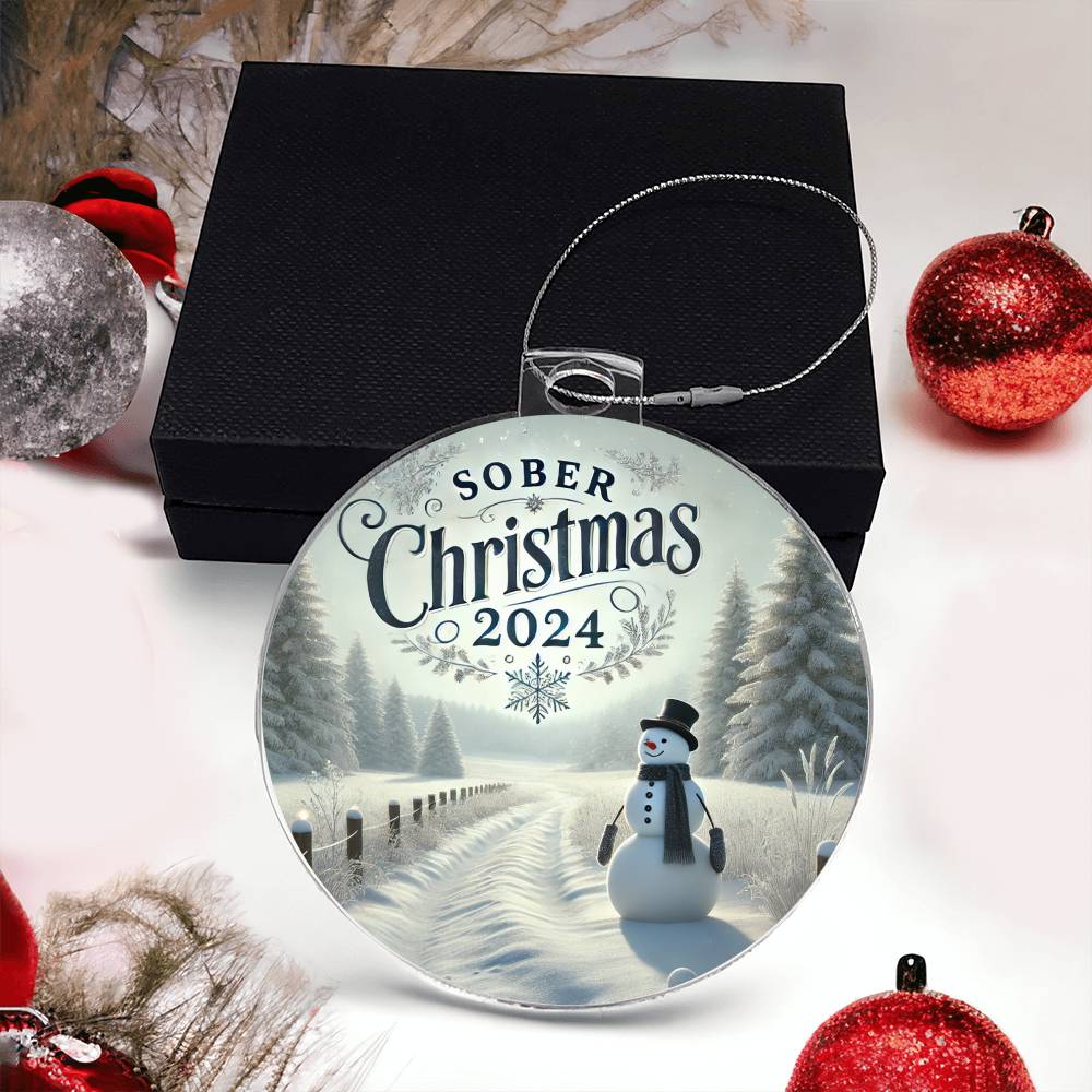 Sober Christmas 2024 Ornament – Celebrate a Clear-Headed Holiday | Inspirational Sobriety Gift