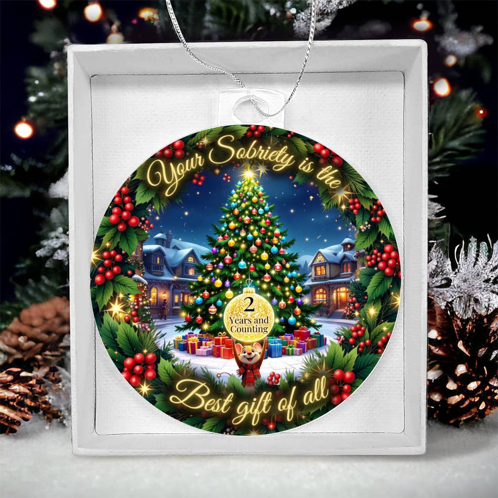 Personalized Best Gift of All! Sobriety Christmas Ornament – A Heartfelt Milestone Gift