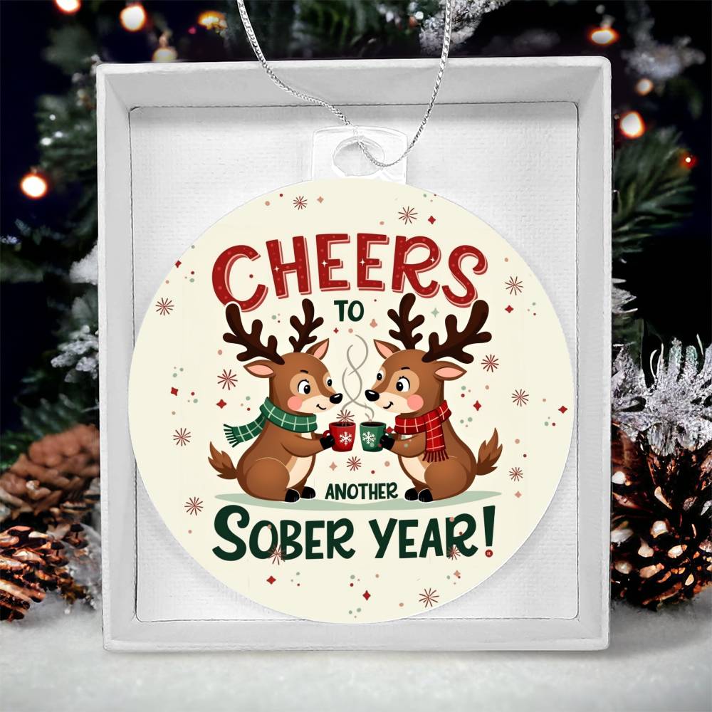 Cheers to Another Sober Year Ornament – Celebrate Sobriety Milestones