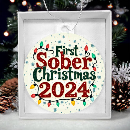 First Sober Christmas 2024 Ornament