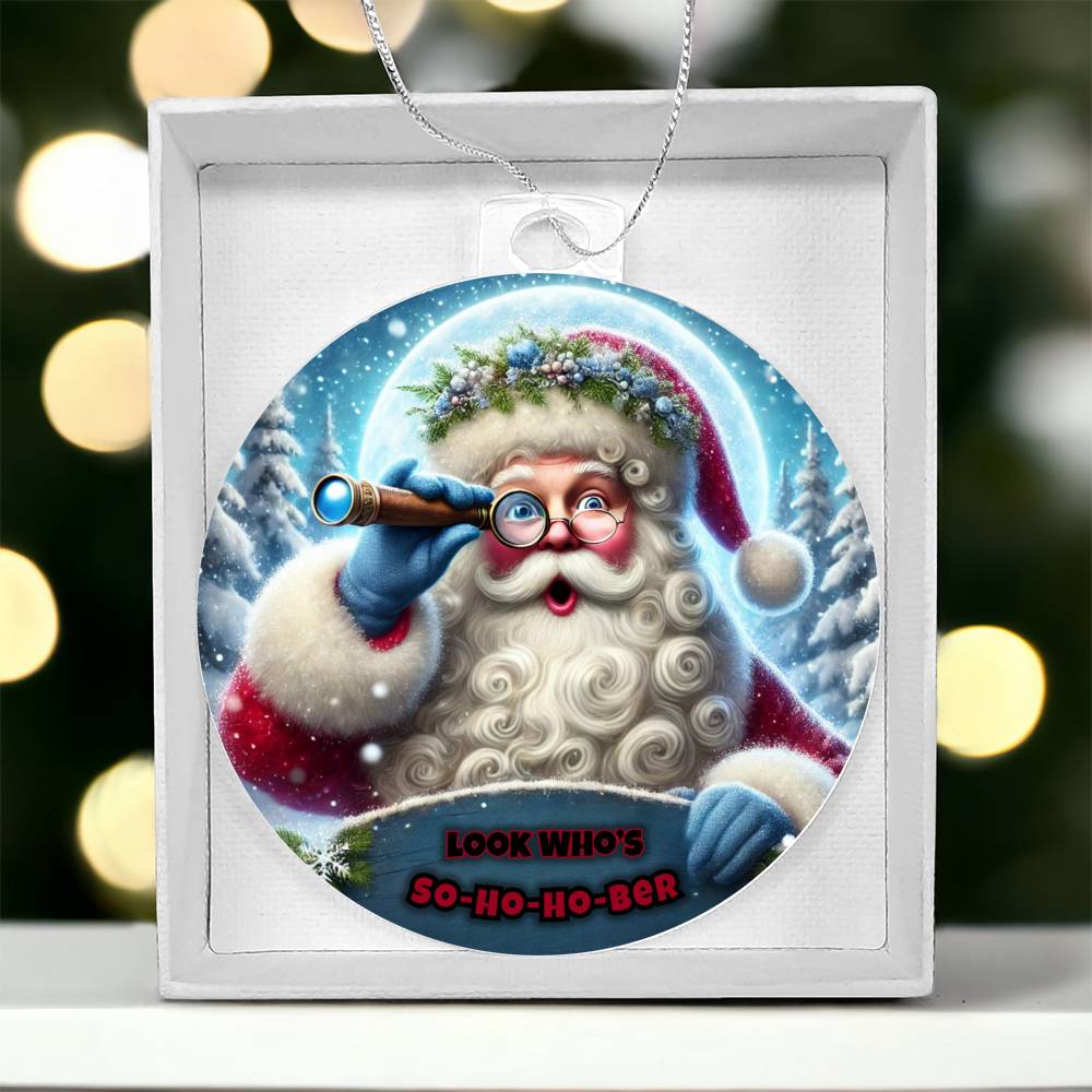 So-Ho-Ho-Ber Santa Ornament – Celebrate Sobriety this Christmas