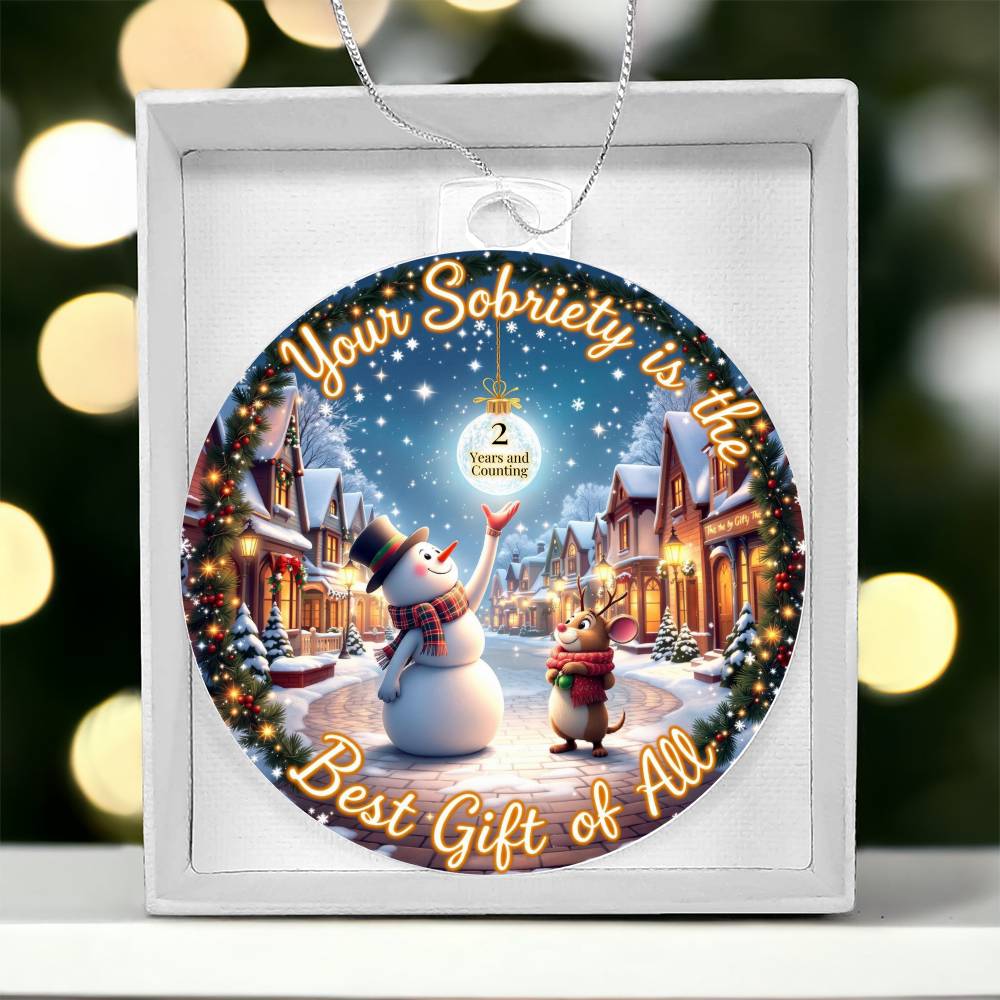 Sobriety is the Best Gift Custom Ornament