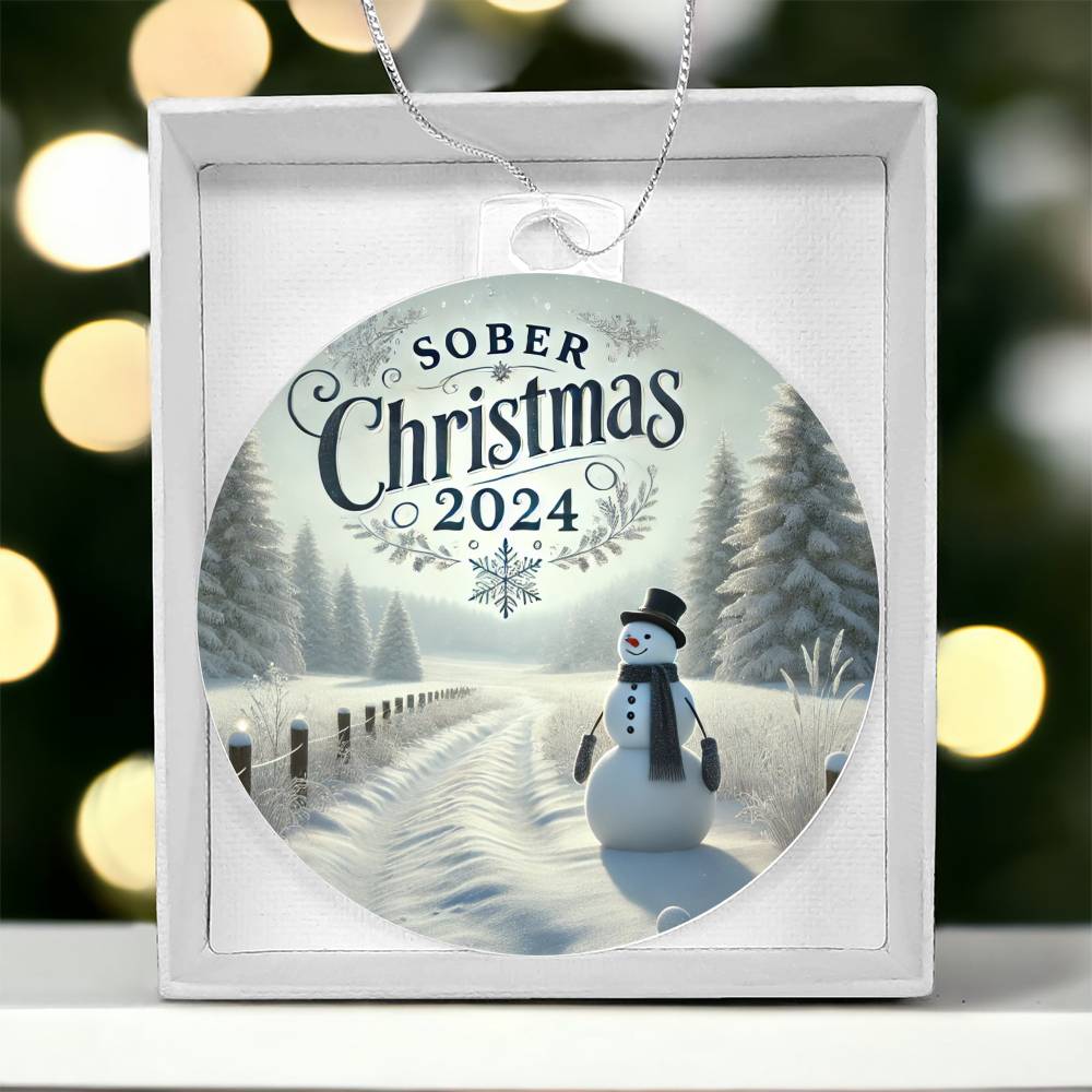 Sober Christmas 2024 Ornament – Celebrate a Clear-Headed Holiday | Inspirational Sobriety Gift