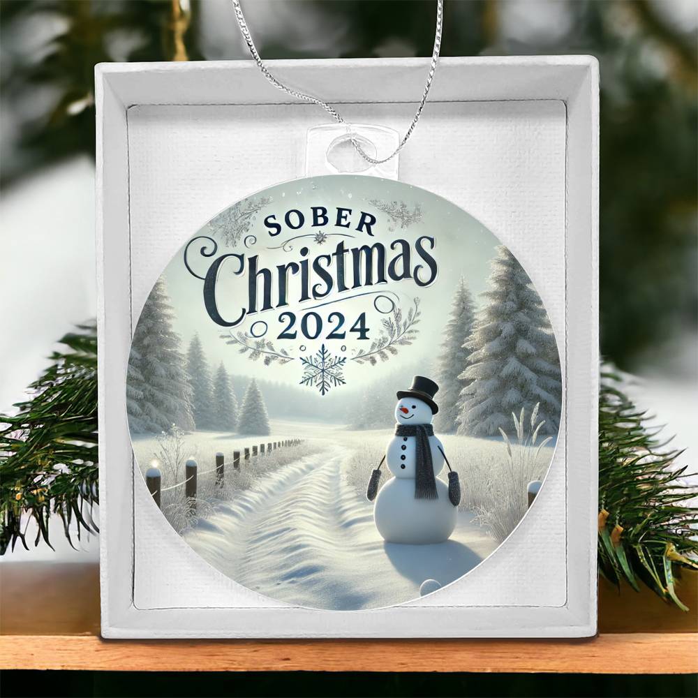 Sober Christmas 2024 Ornament – Celebrate a Clear-Headed Holiday | Inspirational Sobriety Gift