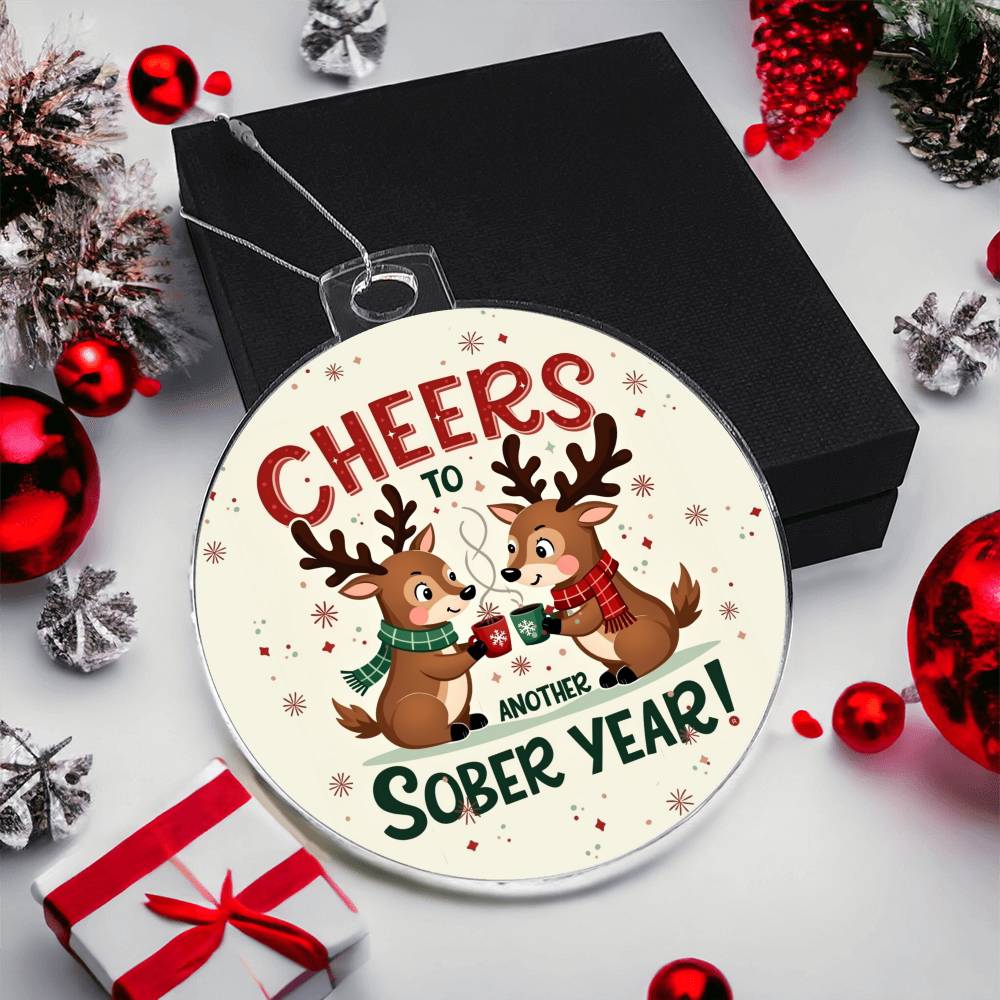 Cheers to Another Sober Year Ornament – Celebrate Sobriety Milestones