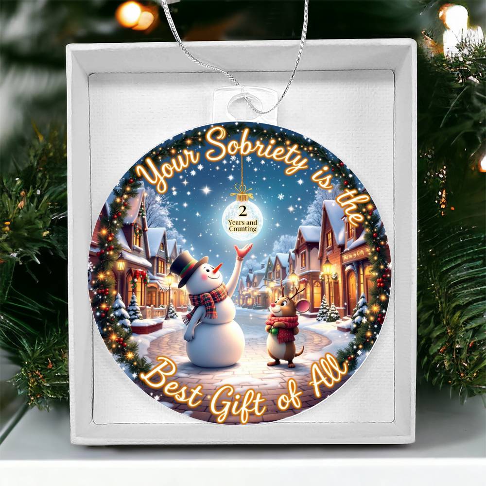 Sobriety is the Best Gift Custom Ornament