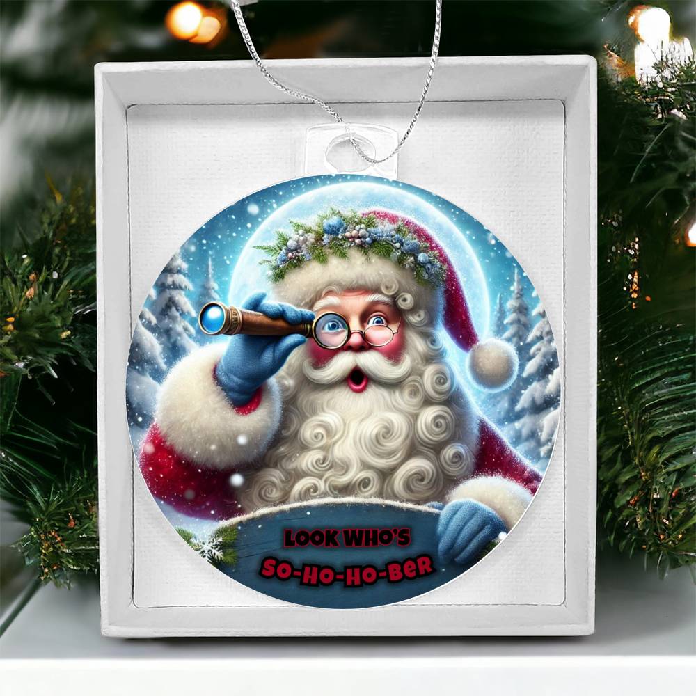 So-Ho-Ho-Ber Santa Ornament – Celebrate Sobriety this Christmas