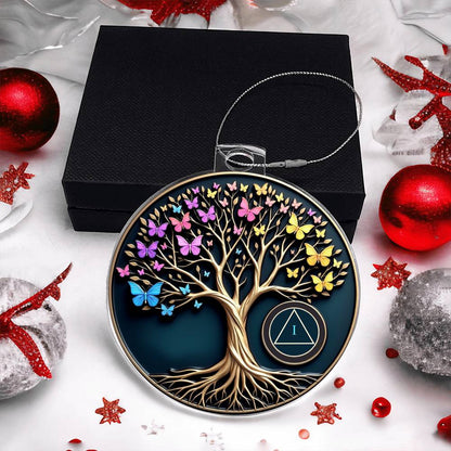 Tree of Life Sobriety Ornament with Customizable AA Symbol