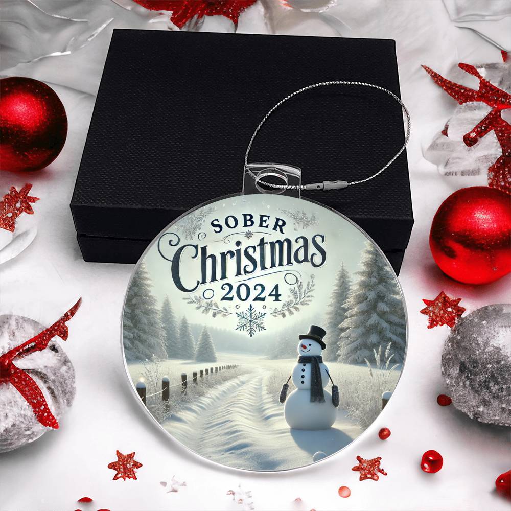 Sober Christmas 2024 Ornament – Celebrate a Clear-Headed Holiday | Inspirational Sobriety Gift