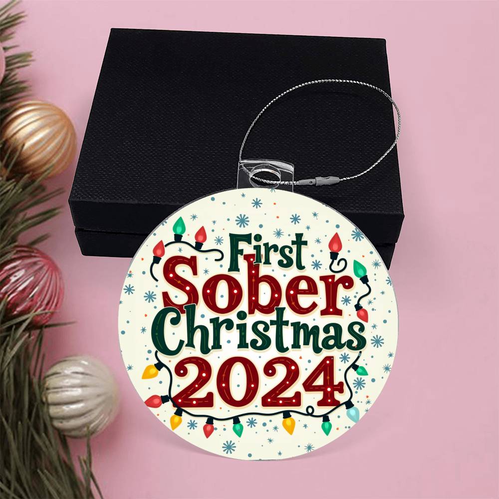 First Sober Christmas 2024 Ornament