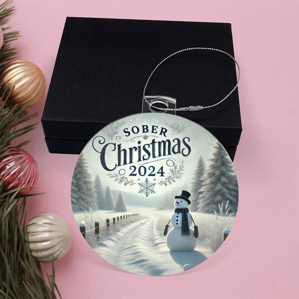 Sober Christmas 2024 Ornament – Celebrate a Clear-Headed Holiday | Inspirational Sobriety Gift