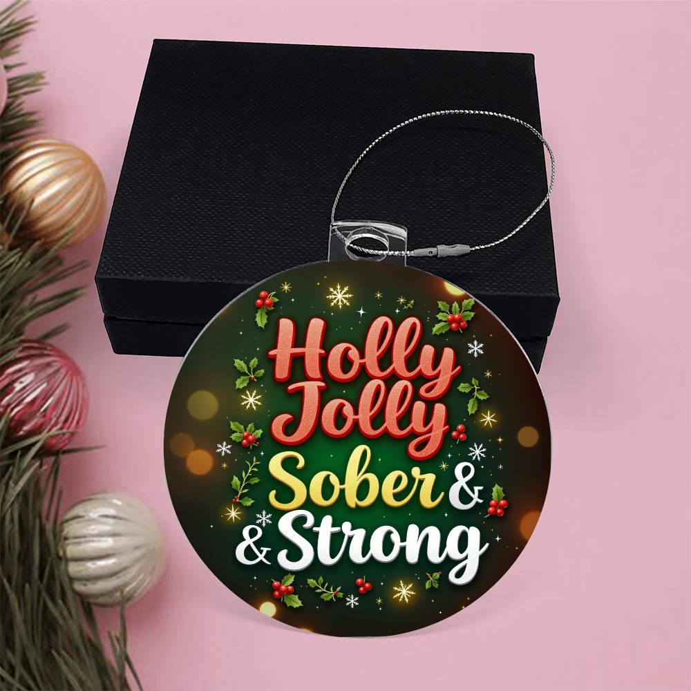 Holly Jolly Sober & Strong Ornament