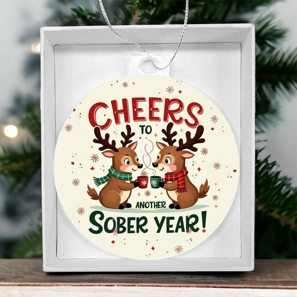 Cheers to Another Sober Year Ornament – Celebrate Sobriety Milestones