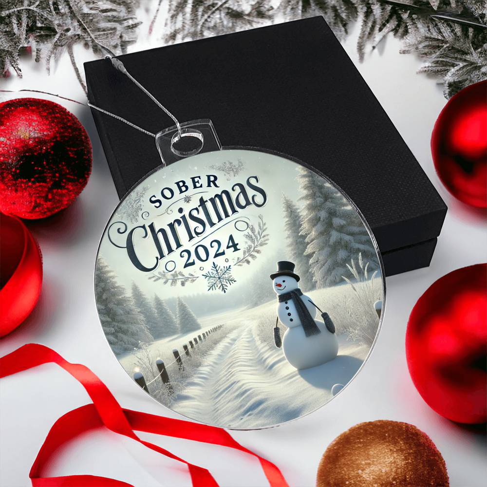 Sober Christmas 2024 Ornament – Celebrate a Clear-Headed Holiday | Inspirational Sobriety Gift