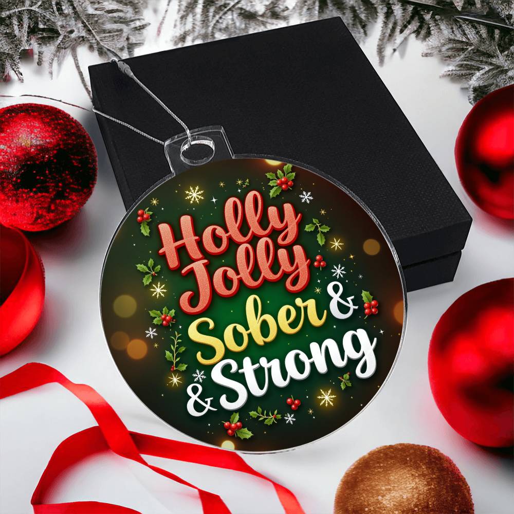 Holly Jolly Sober & Strong Ornament