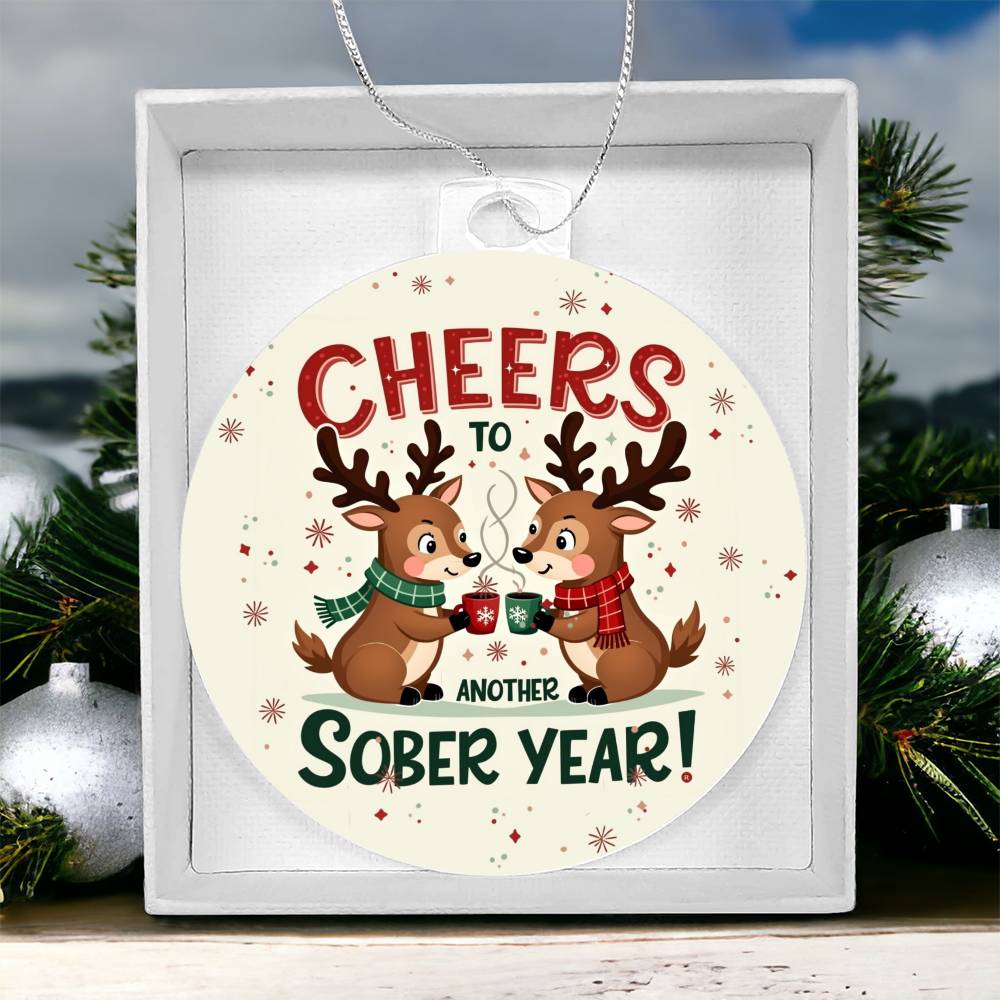 Cheers to Another Sober Year Ornament – Celebrate Sobriety Milestones