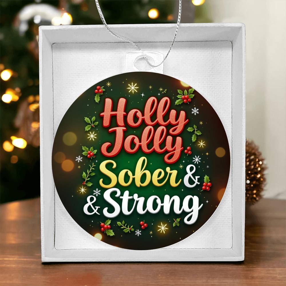 Holly Jolly Sober & Strong Ornament