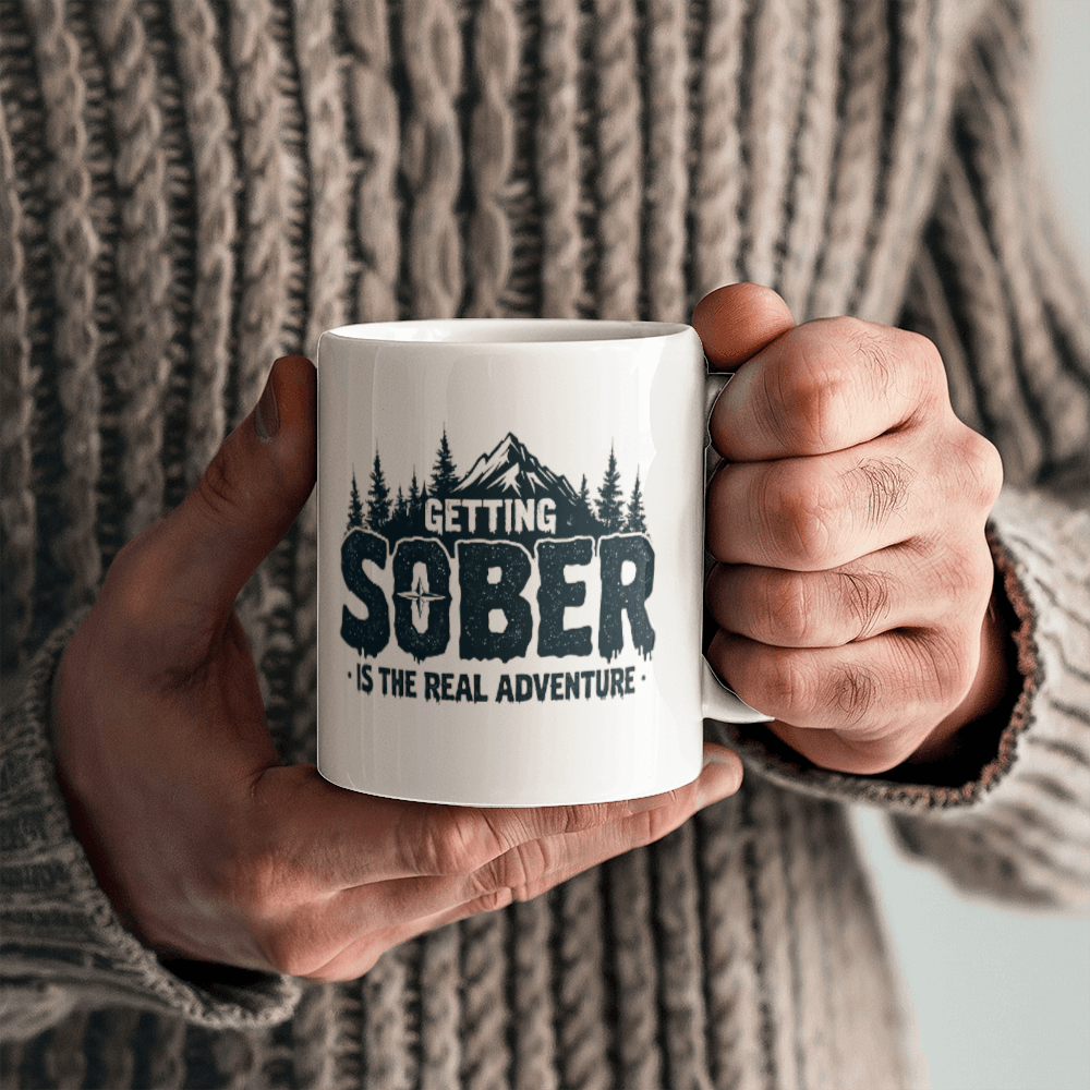 Getting Sober is the Real Adventure Sobriety Mug