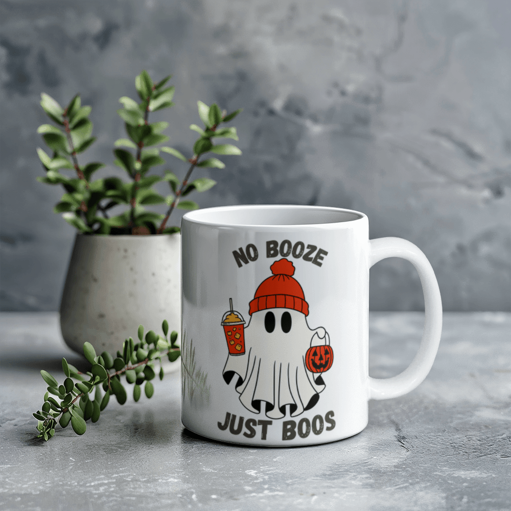 No Booze Just Boos ~ Halloween Sobriety Mug