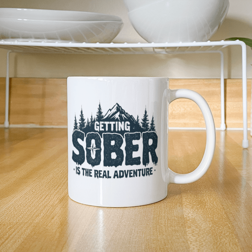 Getting Sober is the Real Adventure Sobriety Mug