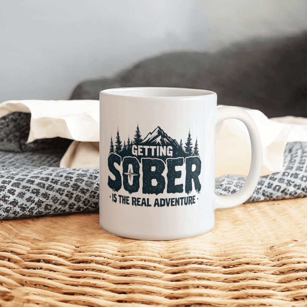 Getting Sober is the Real Adventure Sobriety Mug